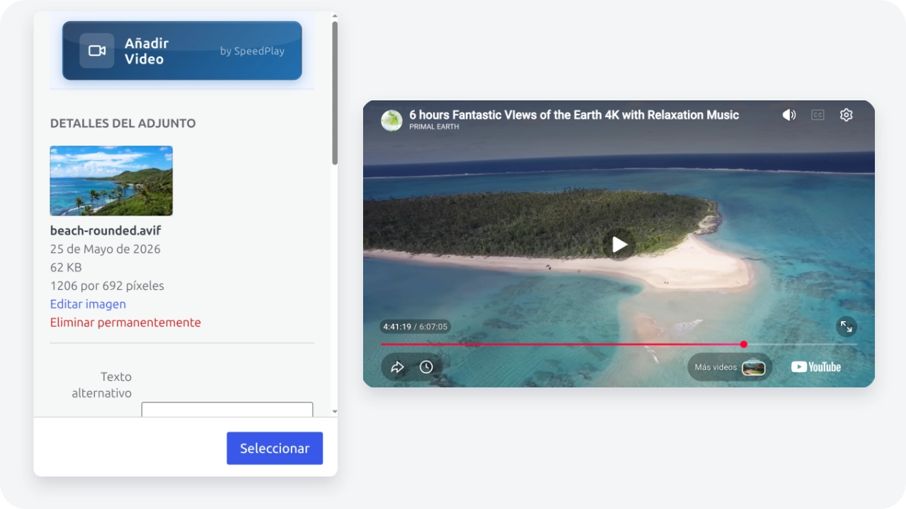 SpeedPlay video change interface